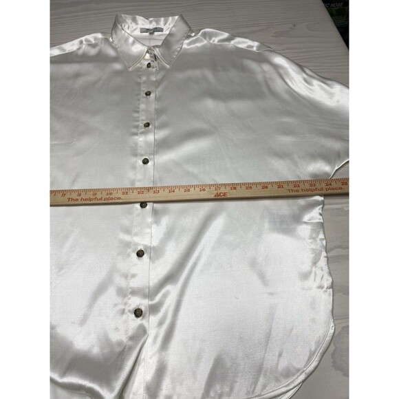 Madewell Women’s Relaxed Dolman Button-Up Shirt in Satin NWT Size M Medium - Picture 12 of 13